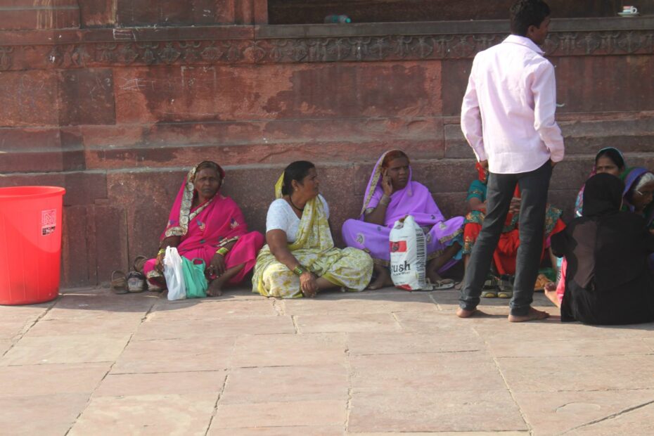 Indian people sitting in New Delhi